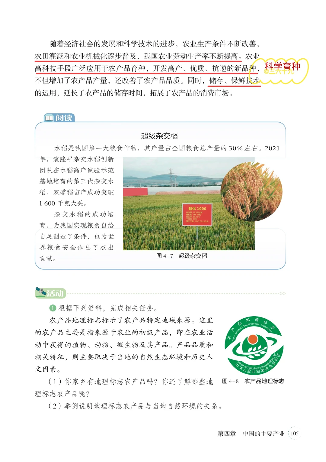 ❤️新湘教版八上地理笔记｜4.1中国的农业