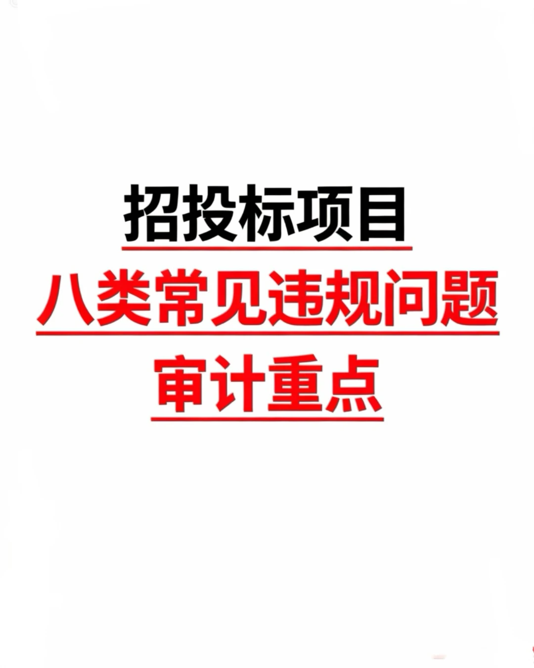 招投标项目8类违规问题审计重点