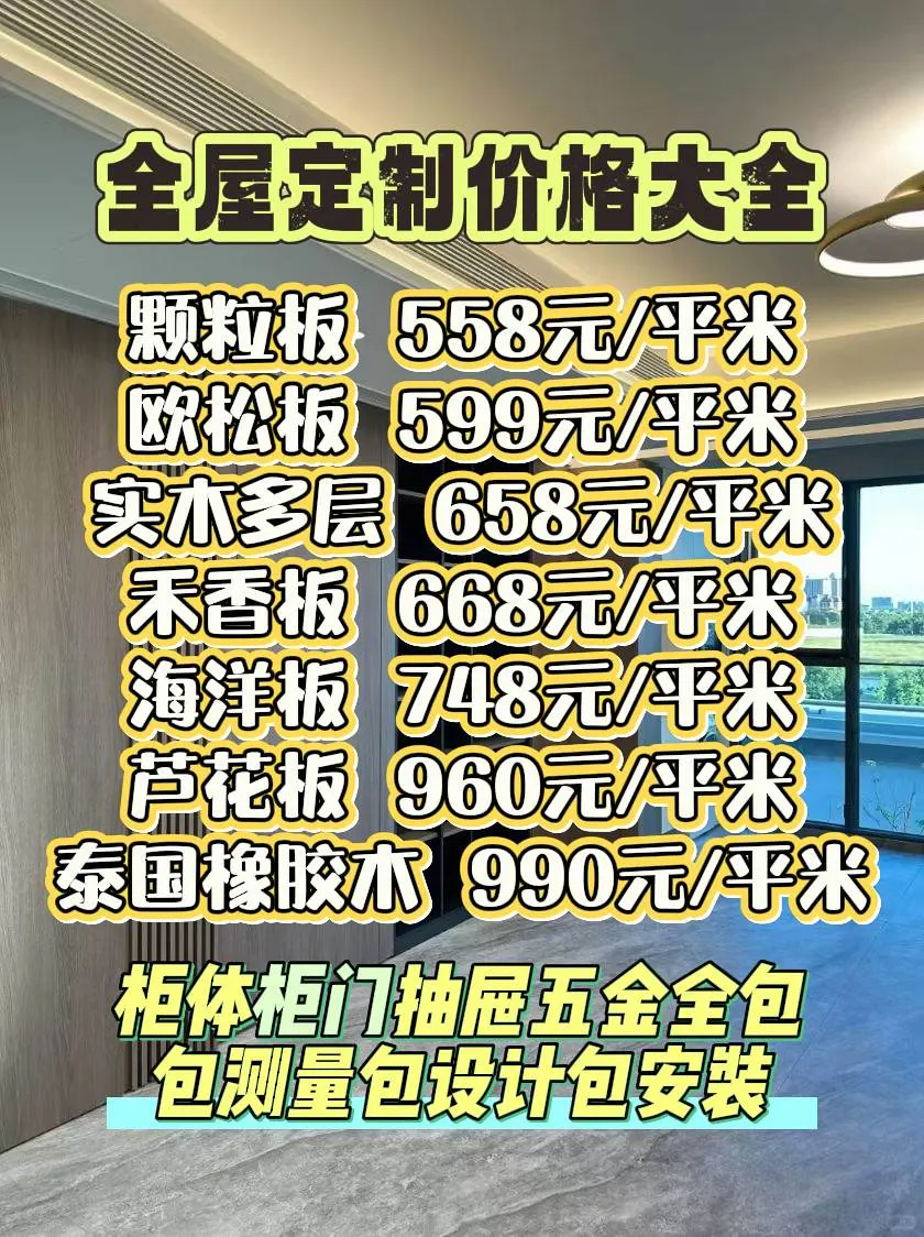 全屋定制价格大公开！别再当冤大头了！