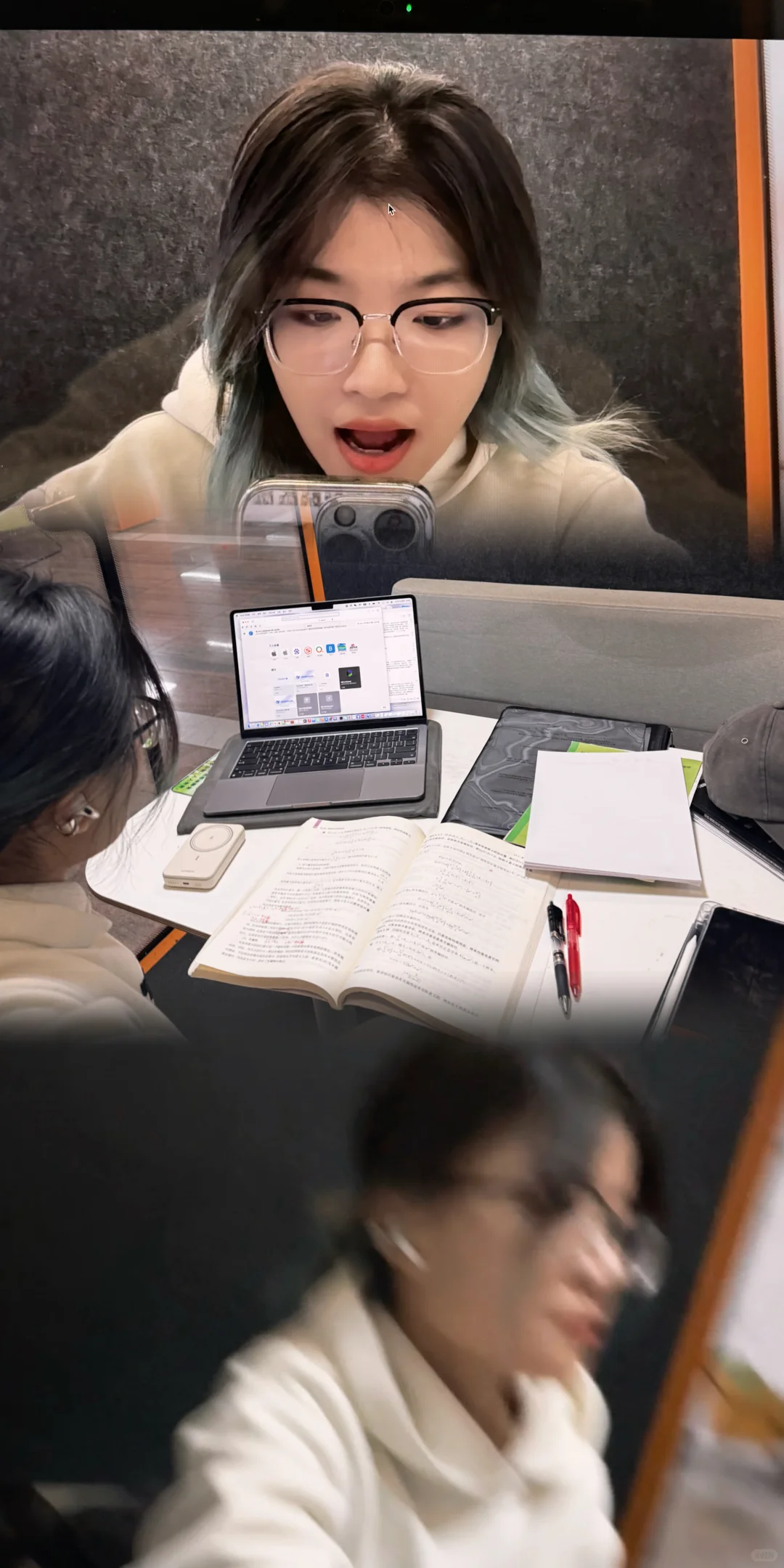 祝贺这位女士这些年第一次抢上图书馆静音仓