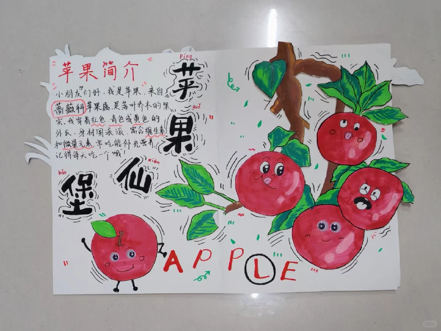 原创绘本《水果王国》学前教育美术期末作品