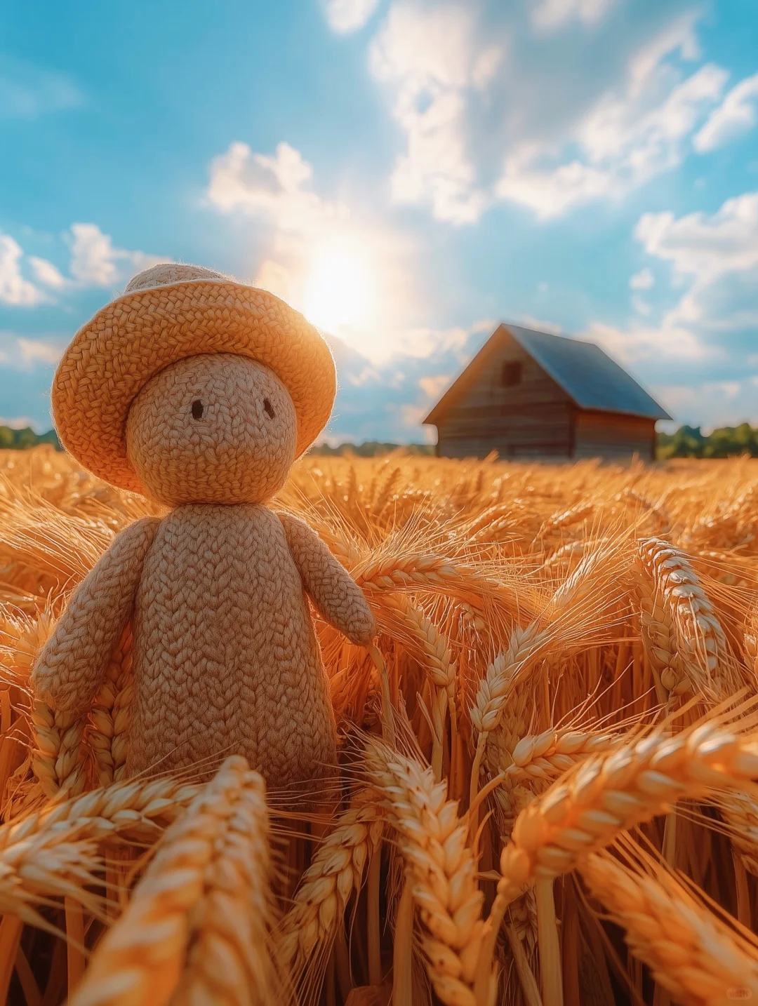 秋日麦田，丰收在金色阳光中闪耀