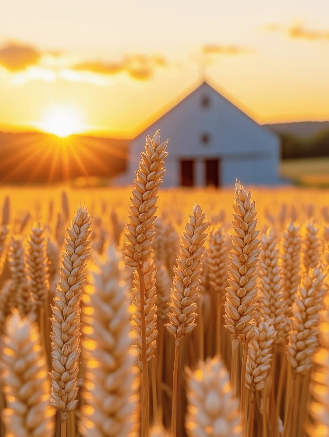 秋日麦田，丰收在金色阳光中闪耀