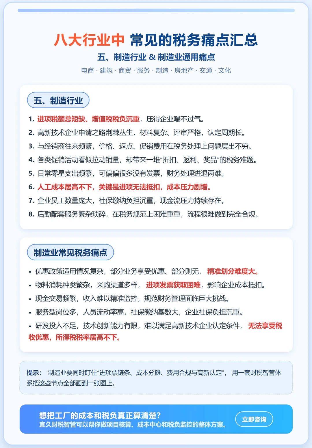 ?八大行业中常见的税务痛点?