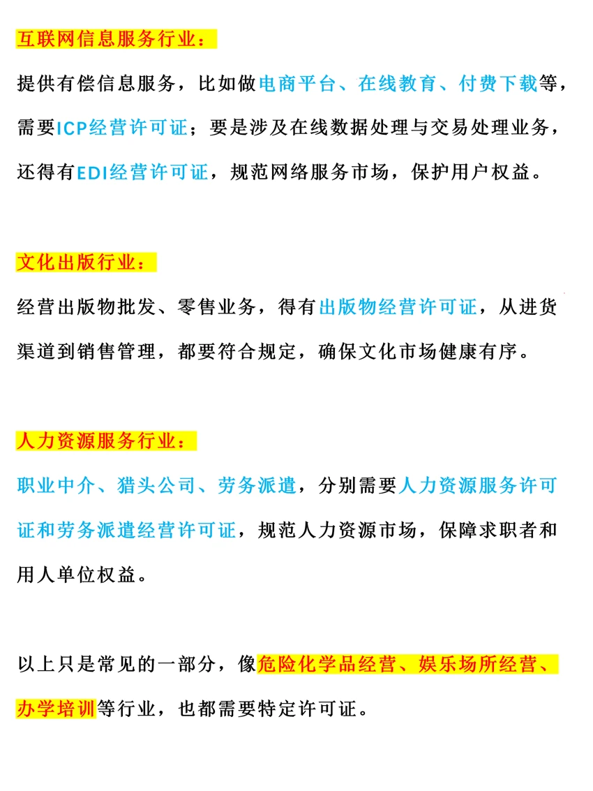 往往被忽略的行业许可证❗️赶紧查漏补缺