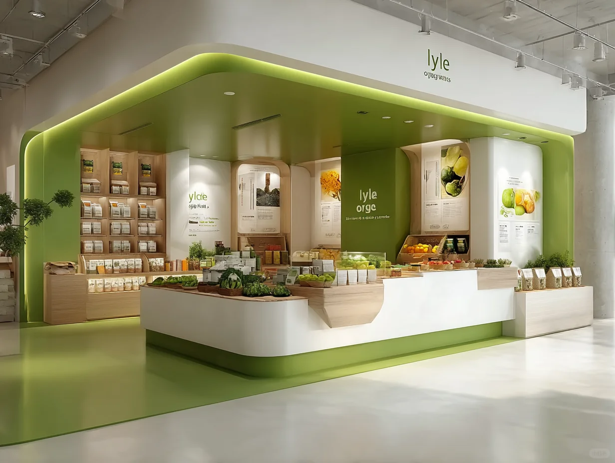 这农业展位直接把 “清新感” 焊在审美上了