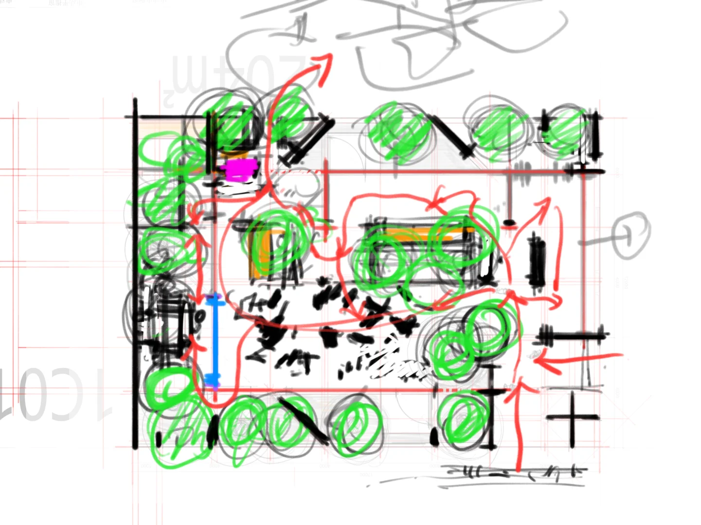 为品牌设计展位 方案手稿