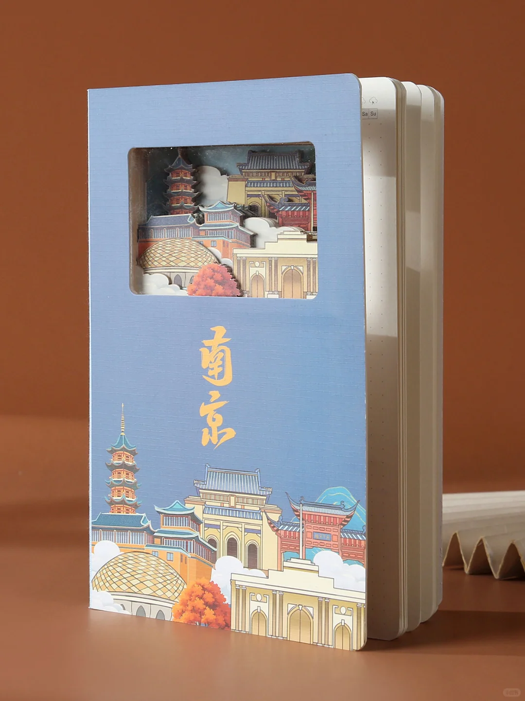 城市地标文创 3D立体镂空纸雕本定制案例