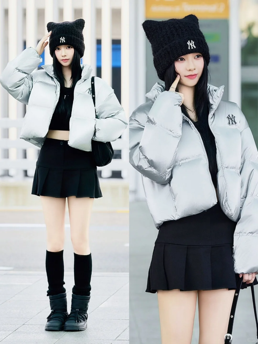 谁懂！韩国女爱豆把机场走成T台了