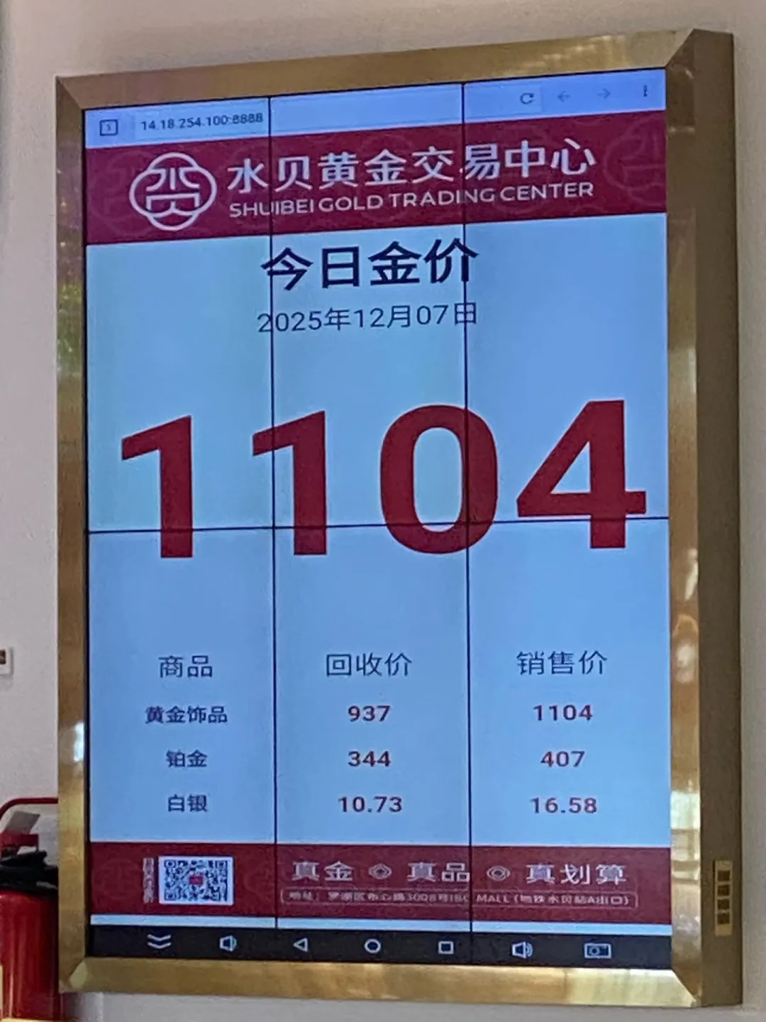 每日金价播报1207