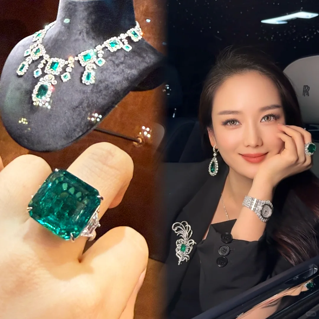 进博会最贵一条祖母绿如果加我的戒指就完美