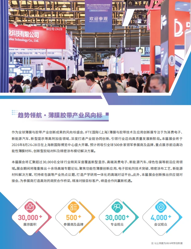 IFTE 2026上海薄膜与胶带技术及应用展览会