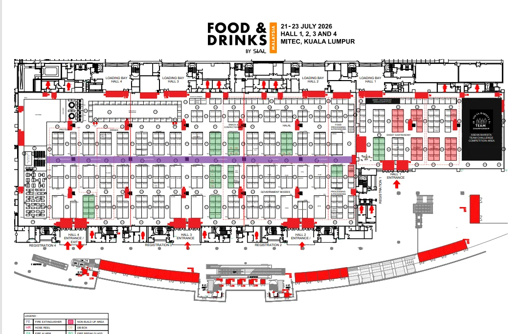 SIAL系列马来西亚国际食品饮料展展位图已出