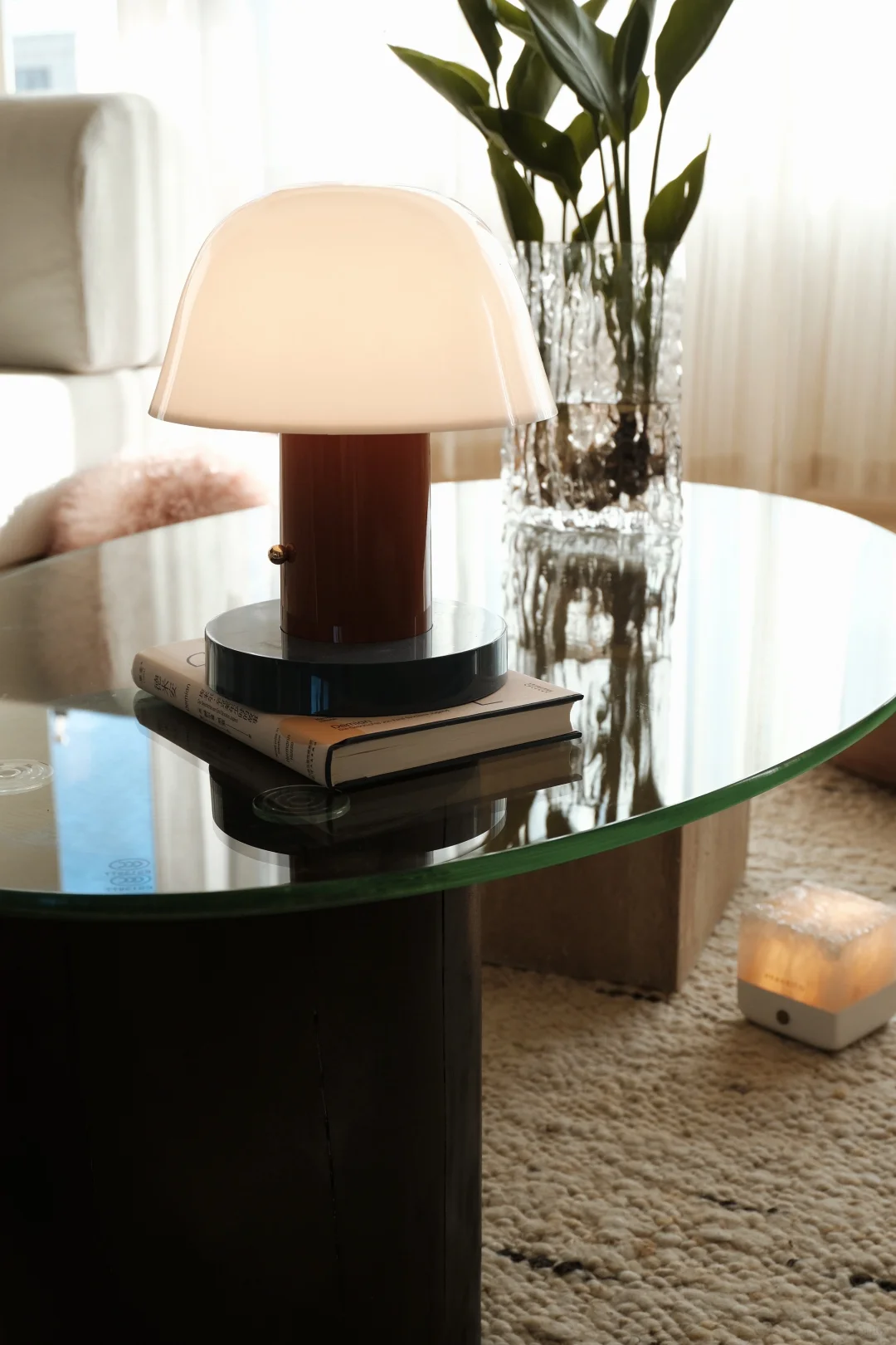 300?Diy中古茶几｜洞石中古玻璃茶几