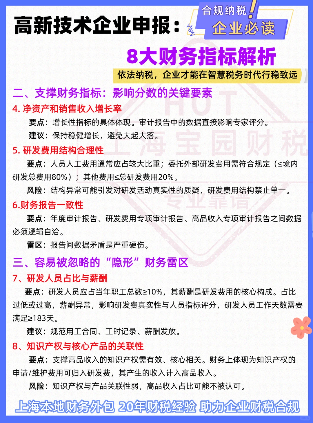 高新企业申报财务指标全解析-上海宝园财税