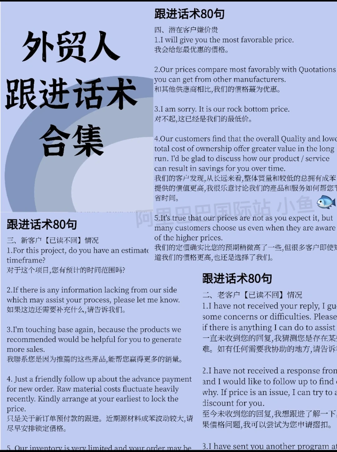 外贸人跟进话术合集