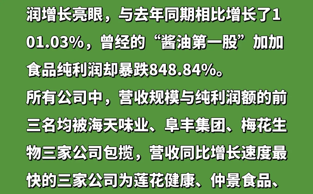 22家调味品上市公司半年报出炉