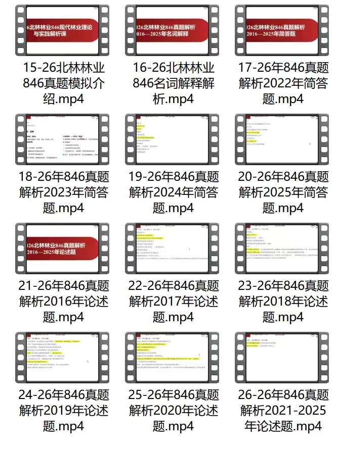 ➗20h北林林业345+846真题解析课16-25年