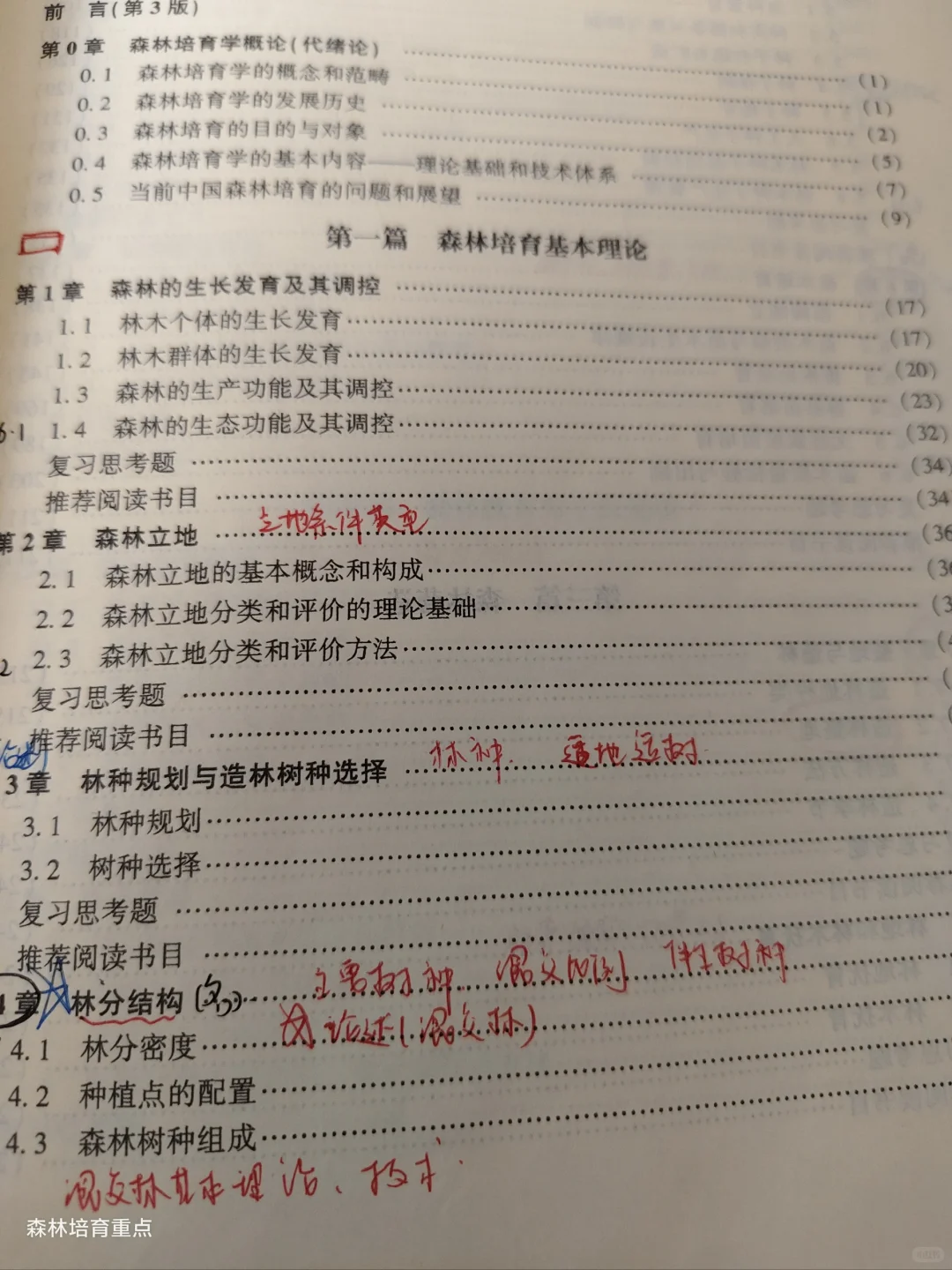 森林培育重点★