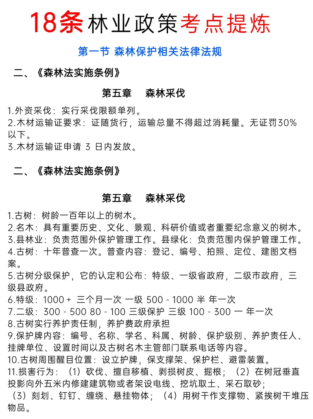 林业知识恶补起来!政策考点篇~