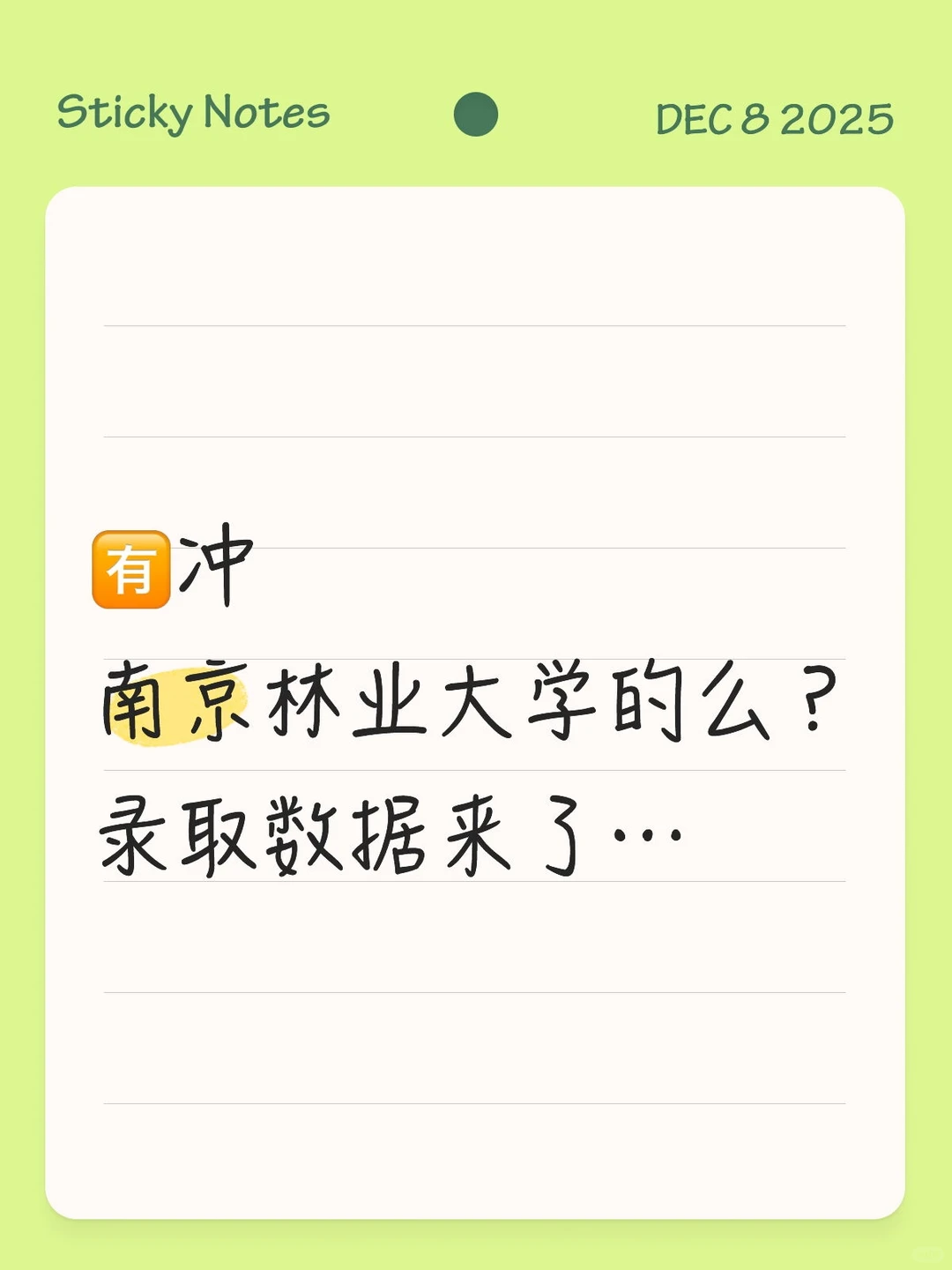 冲南京林业大学的研友进！