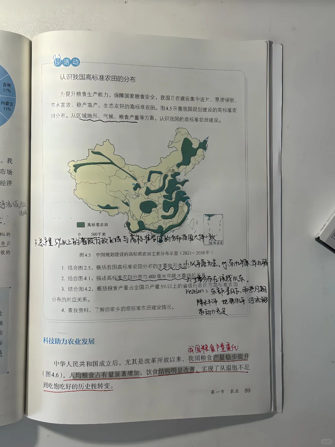 新人教版八上地理备课笔记4.1农业