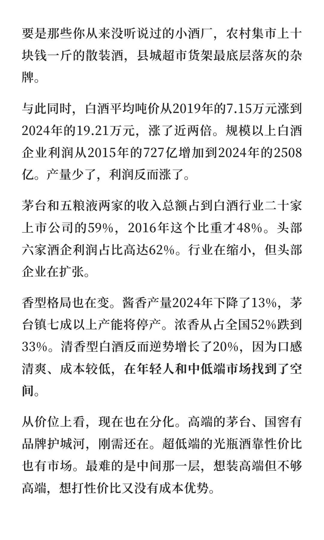 白酒，怎么就不行了？