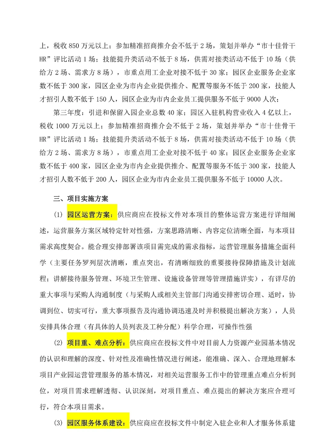 园区委托运营招投标管理