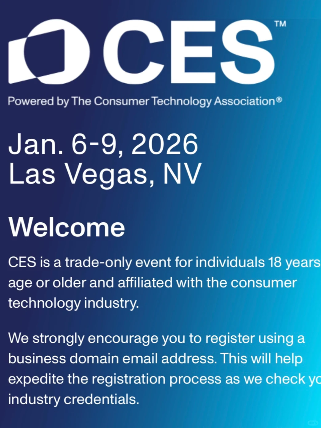 2026 CES门票?低价出！！！