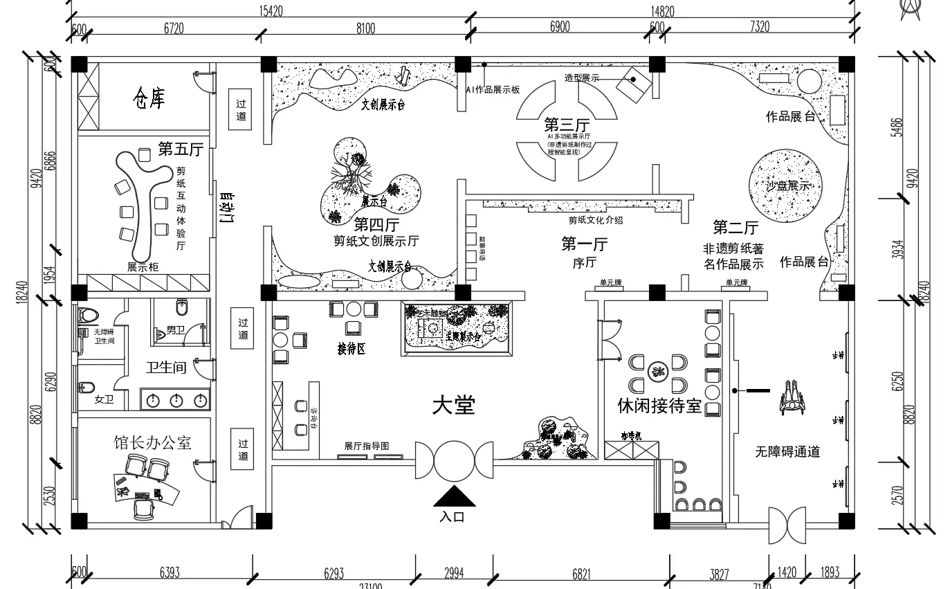 非遗剪纸文化展厅平面图