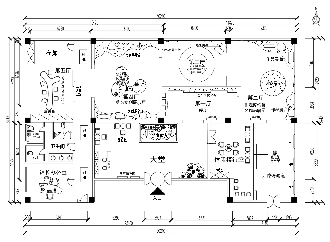 非遗剪纸文化展厅平面图