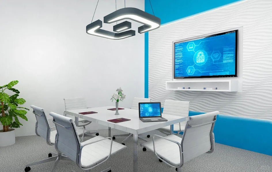 展台设计+蓝白双开质感展台