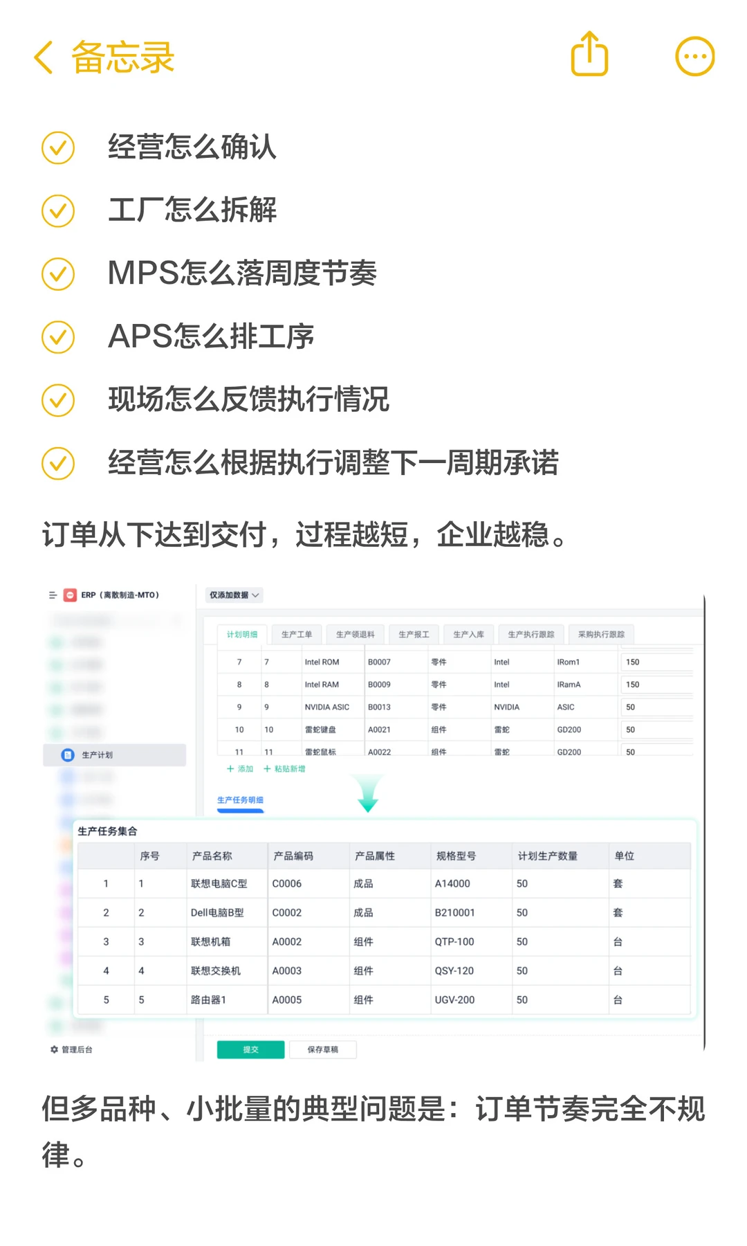 离散制造的四类计划、三条链路一次说清