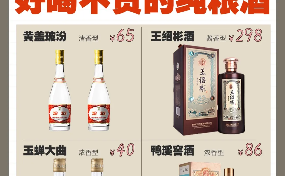 今日酒单分享✅好喝不贵纯粮食酒值得拥有‼️