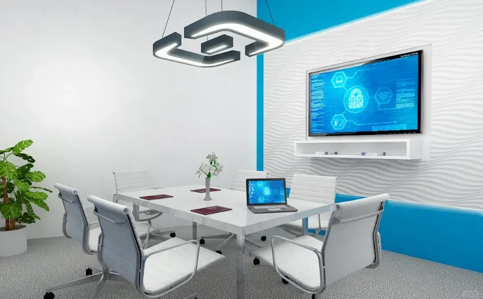 展台设计+蓝白双开质感展台