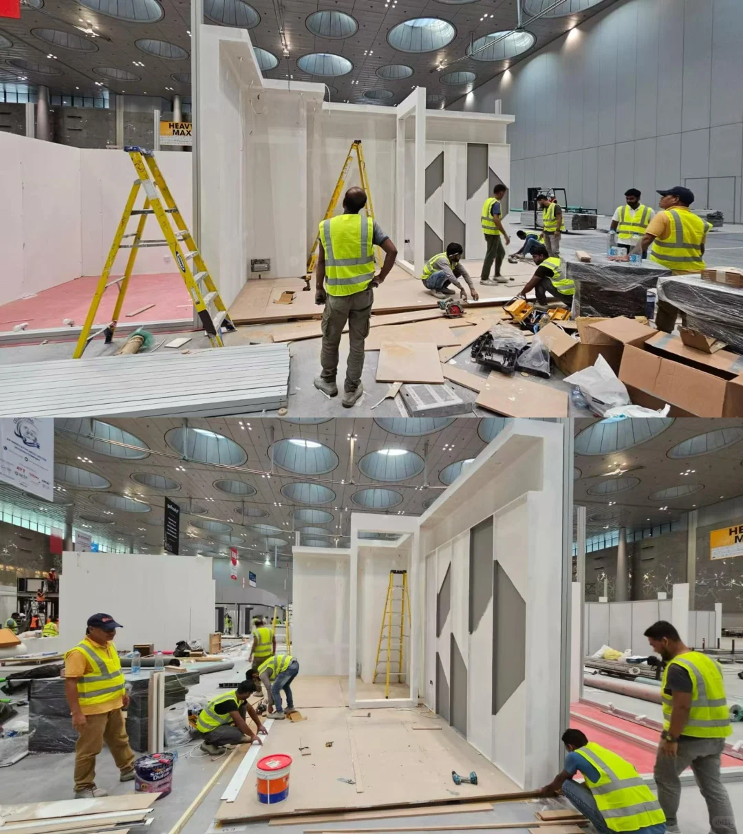 卡塔尔建材展现场直击！ 施工过程大公开