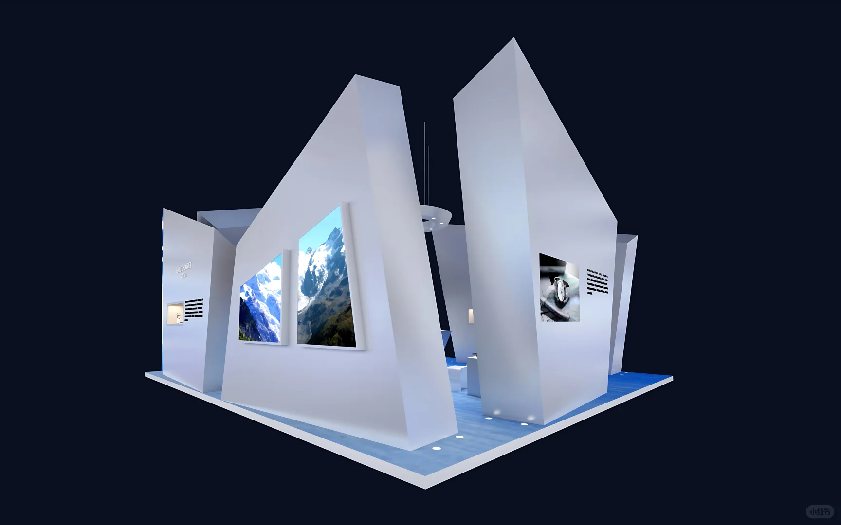 进博会瑞士手表展台?️冰川造型显高冷调