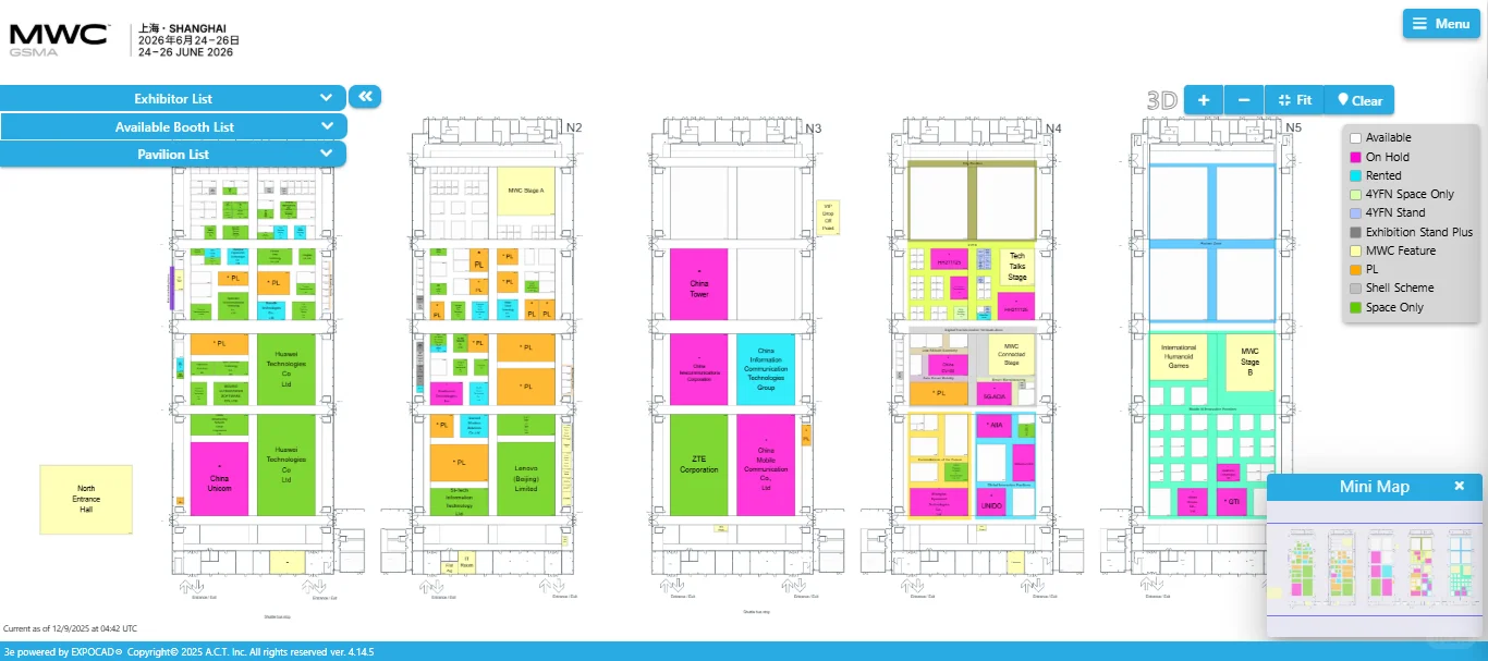 MWC上海最新展位图分享