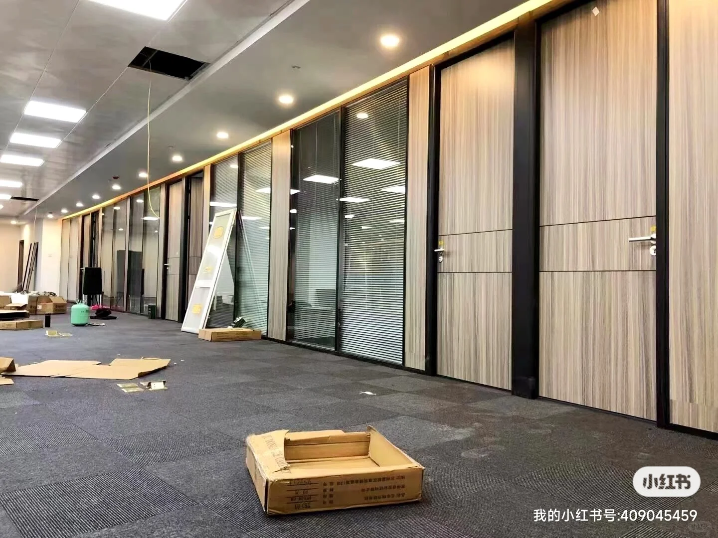 办公室玻璃隔断铝合金双玻百叶钢化玻璃