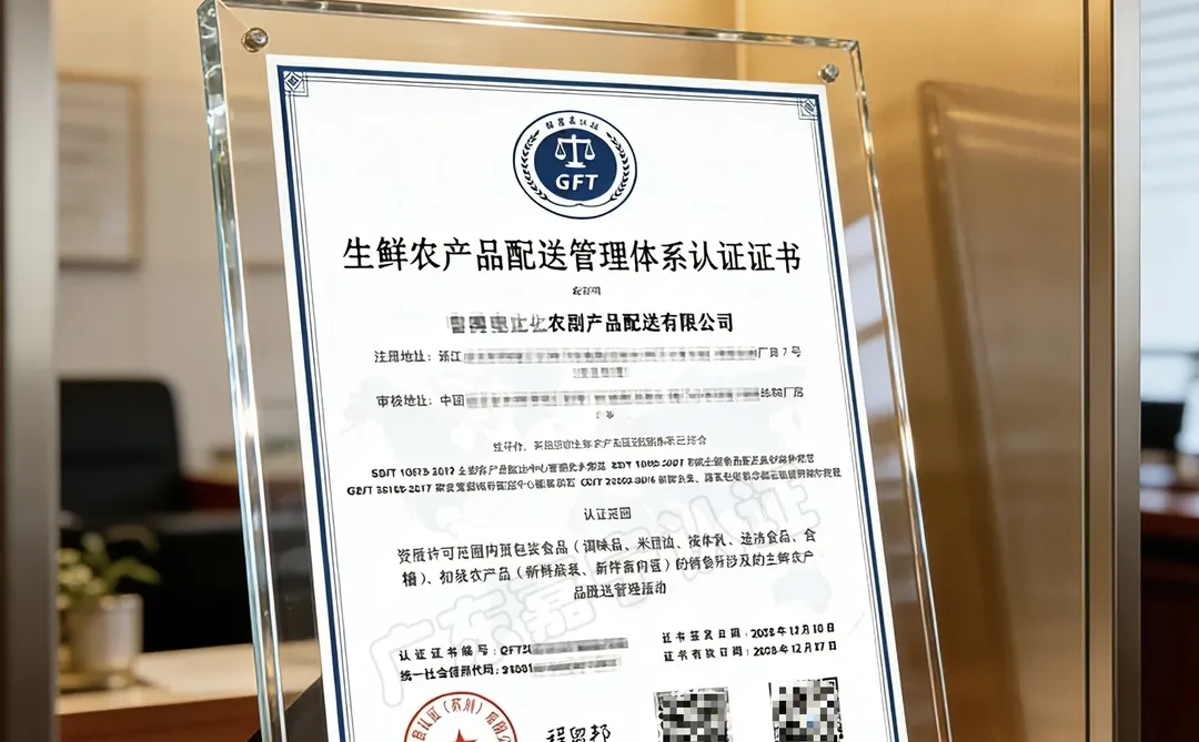 生鲜农产品配送管理体系认证证书作用与价值