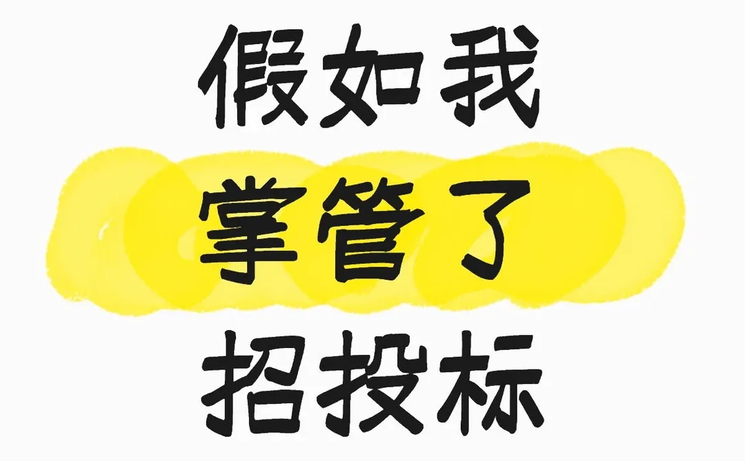 等我掌管了招投标后,我要...