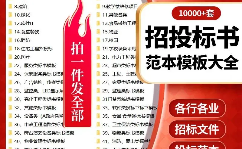 招标投标书模板制作工程施工技术服务采购方