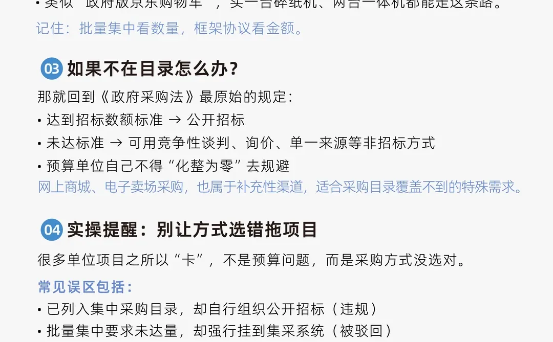 集中采购目录物资的采购方式