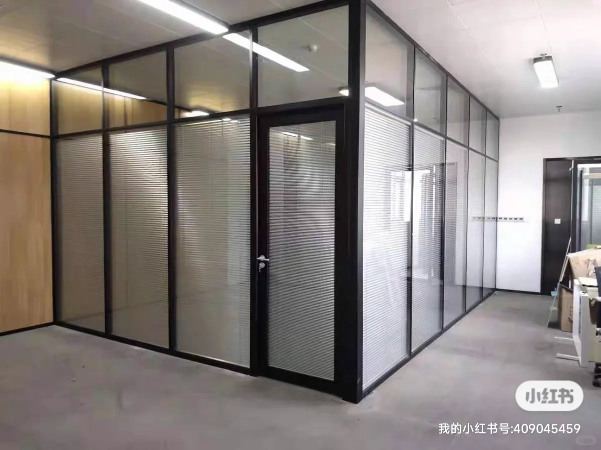 办公室玻璃隔断铝合金双玻百叶钢化玻璃