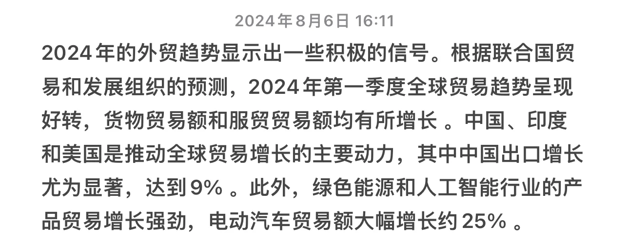 2024整体外贸趋势
