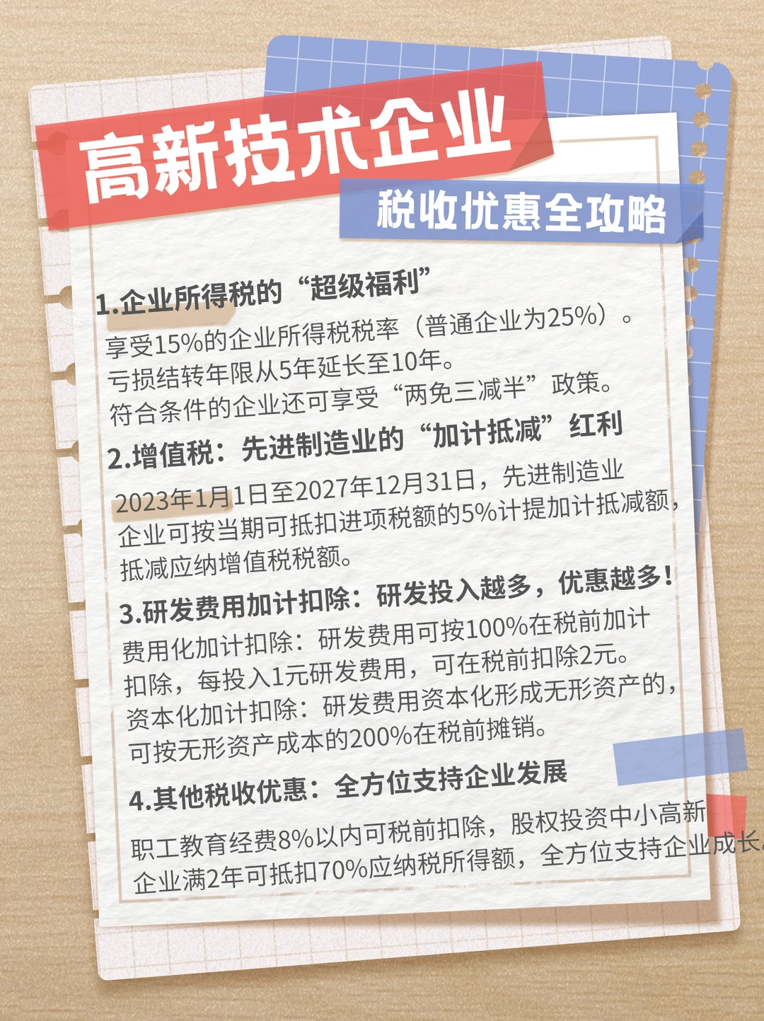 一图说清高新技术企业税收优惠