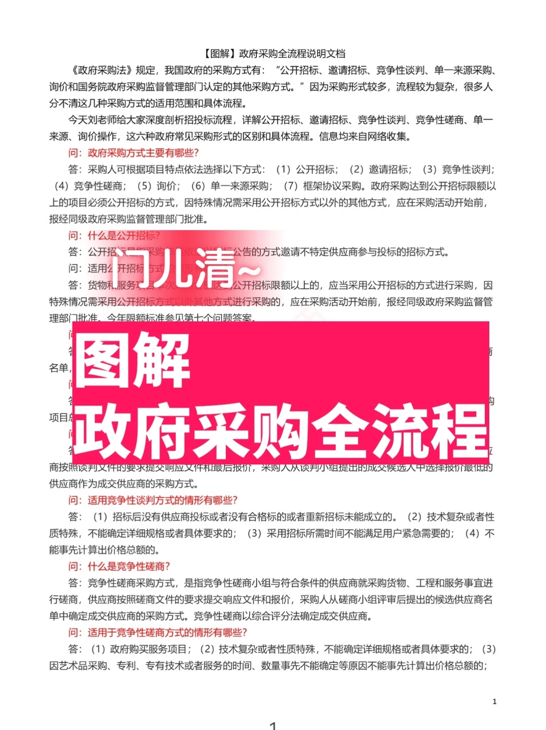 注意啦！7张图了解政府采购流程