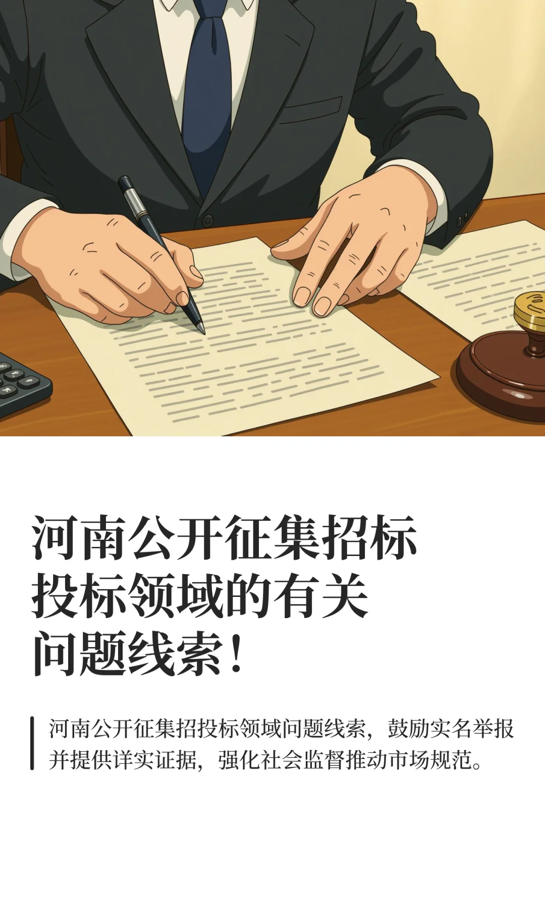 河南公开征集招标投标领域的有关问题线索