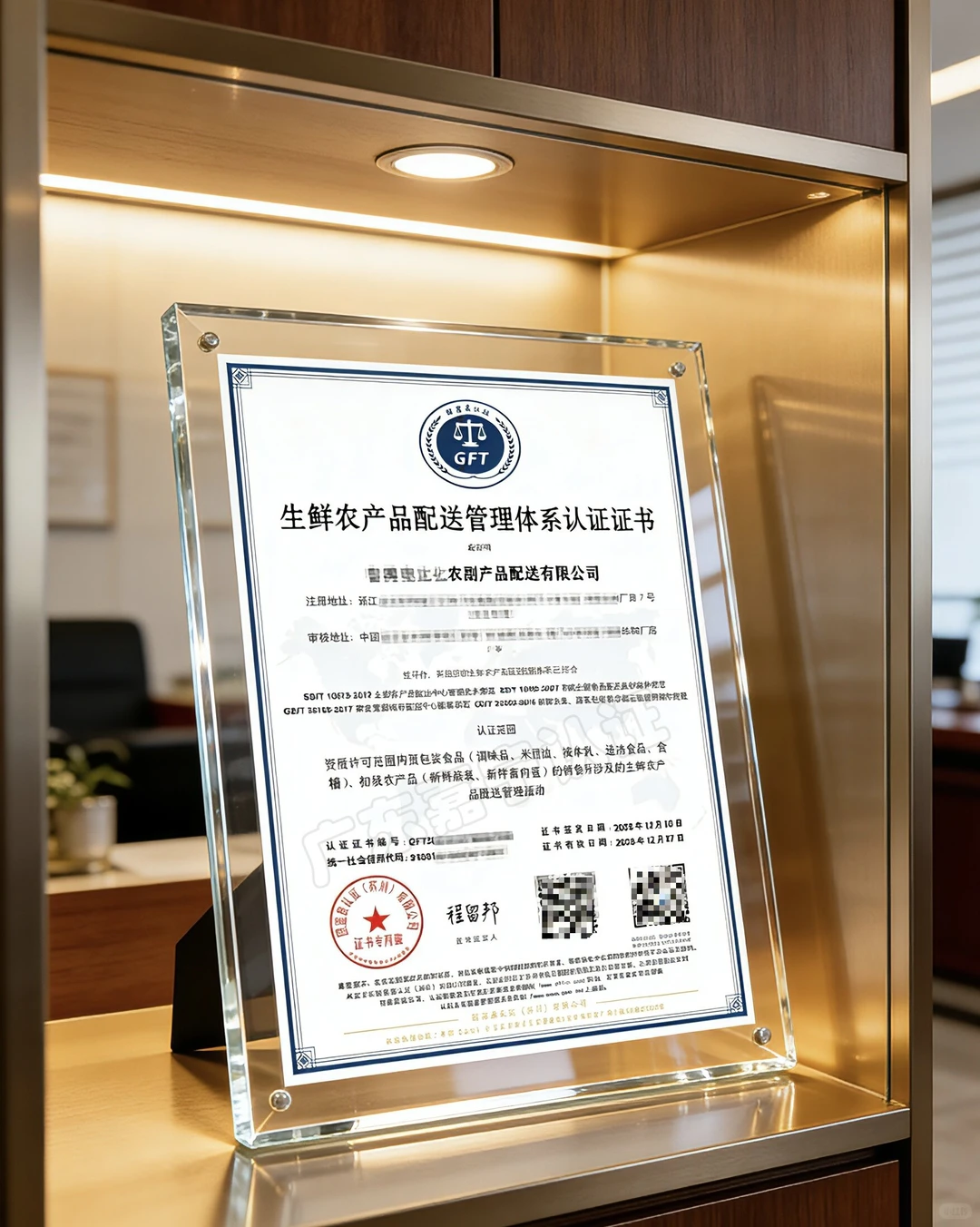 生鲜农产品配送管理体系认证证书作用与价值