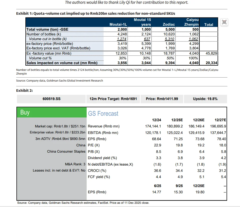 高盛:贵州茅台经销商会议核心